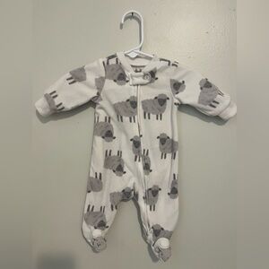 Carter's Gray and White Sheep Print Footie Pajamas